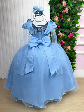Vestido Banana Club Longo Diamante Azul Bebe - Leveza e Elegância para Meninas | Bebeloo Kids