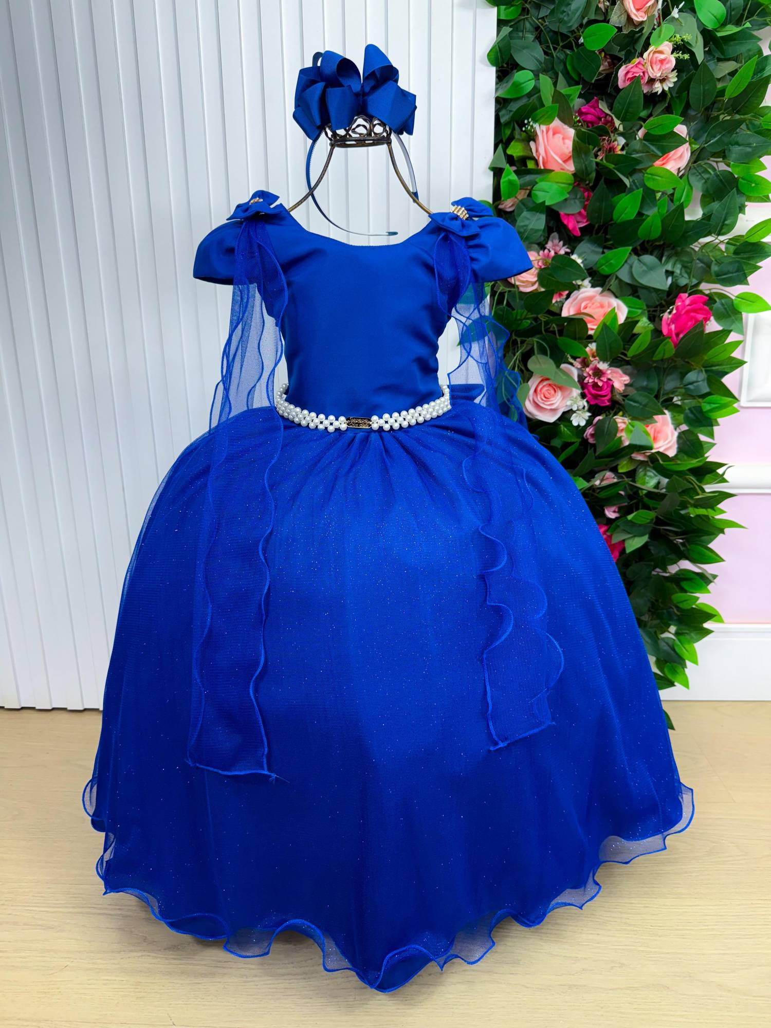 Vestido Banana Club Longo Diamante Azul Royal - Leveza e Elegância para Meninas | Bebeloo Kids