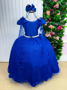 Vestido Banana Club Longo Diamante Azul Royal - Leveza e Elegância para Meninas | Bebeloo Kids