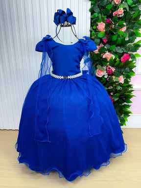Vestido Banana Club Longo Diamante Azul Royal - Leveza e Elegância para Meninas | Bebeloo Kids