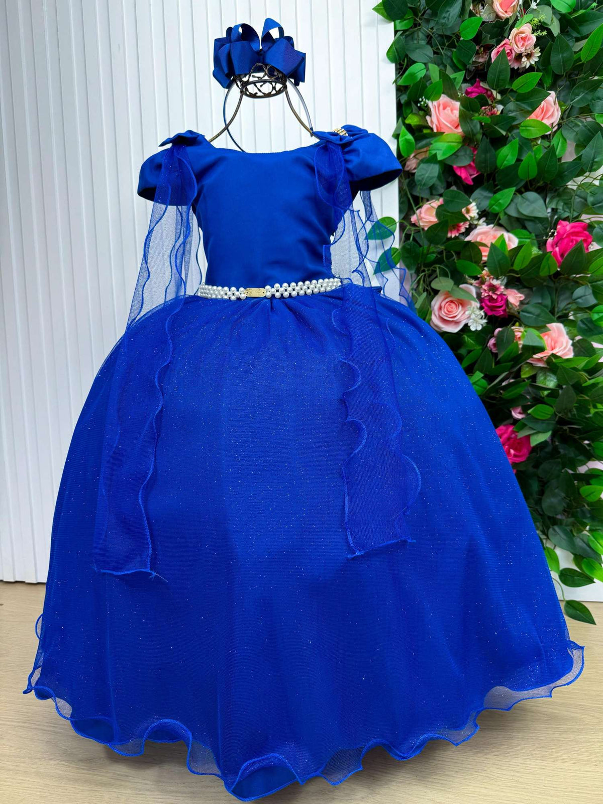 Vestido Banana Club Longo Diamante Azul Royal - Leveza e Elegância para Meninas | Bebeloo Kids