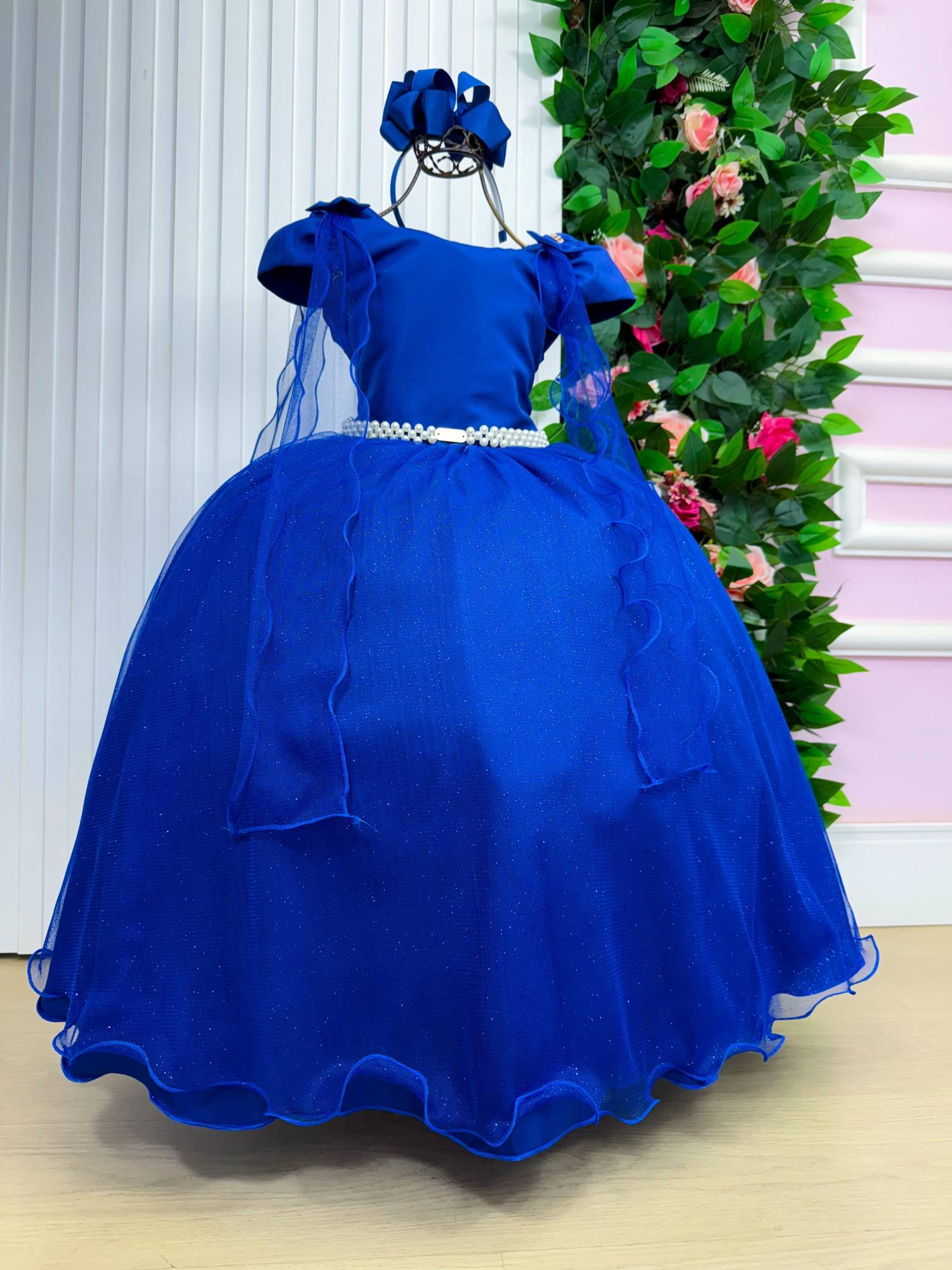 Vestido Banana Club Longo Diamante Azul Royal - Leveza e Elegância para Meninas | Bebeloo Kids