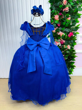 Vestido Banana Club Longo Diamante Azul Royal - Leveza e Elegância para Meninas | Bebeloo Kids