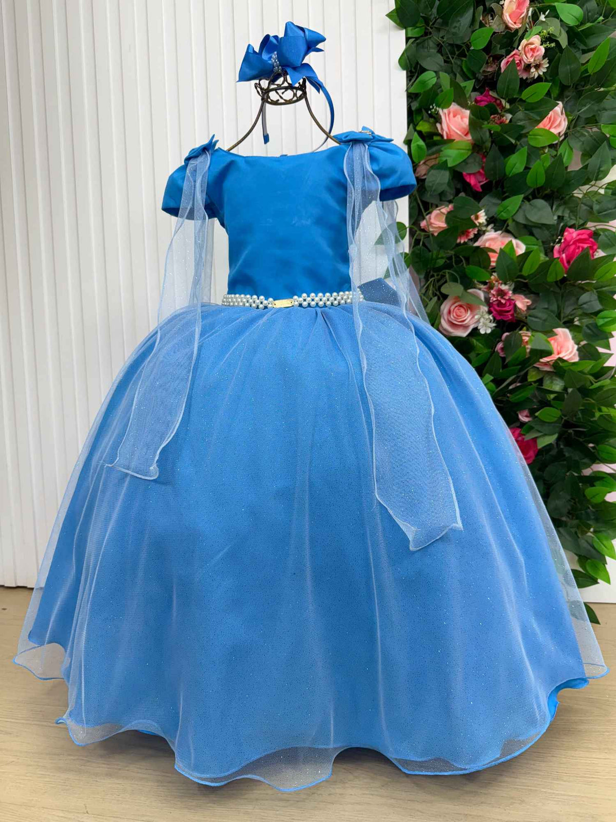 Vestido Banana Club Longo Diamante Azul Serenity - Leveza e Elegância para Meninas | Bebeloo Kids