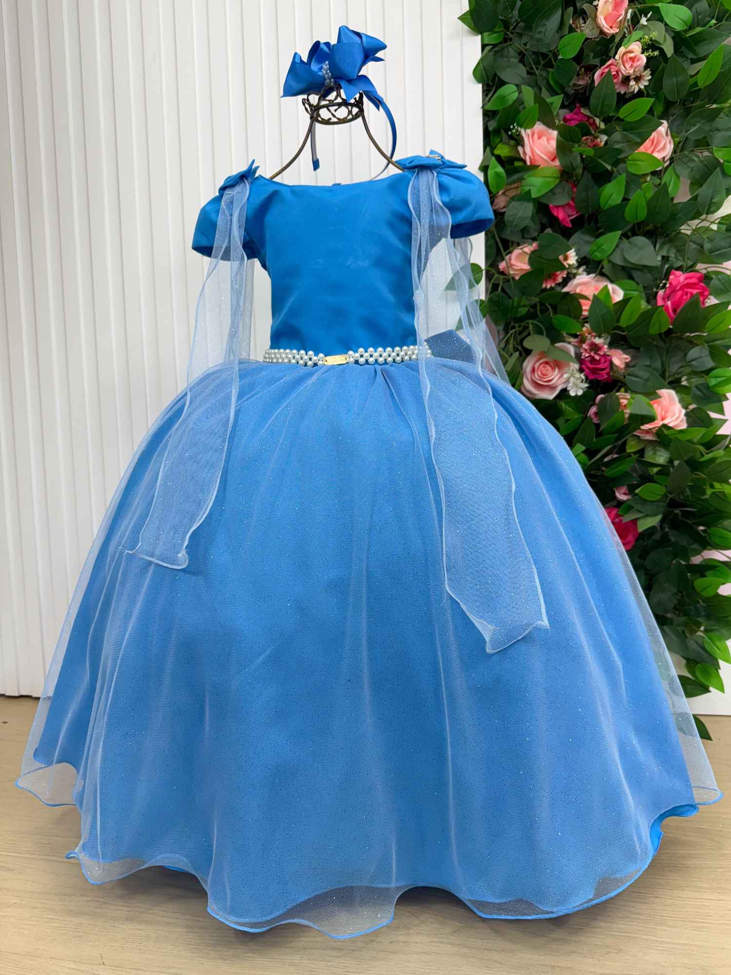 Vestido Banana Club Longo Diamante Azul Serenity - Leveza e Elegância para Meninas | Bebeloo Kids