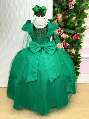 Vestido Banana Club Longo Diamante Verde Bandeira - Leveza e Elegância para Meninas | Bebeloo Kids