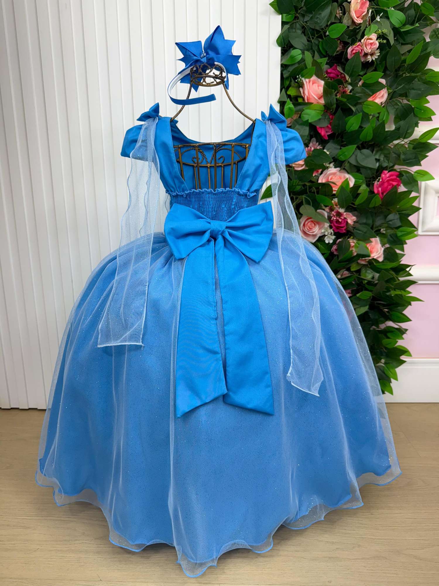 Vestido Banana Club Longo Diamante Azul Serenity - Leveza e Elegância para Meninas | Bebeloo Kids