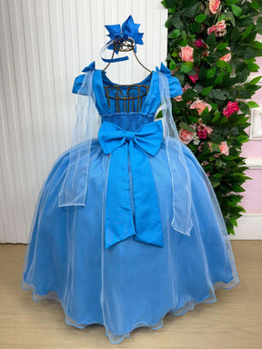 Vestido Banana Club Longo Diamante Azul Serenity - Leveza e Elegância para Meninas | Bebeloo Kids