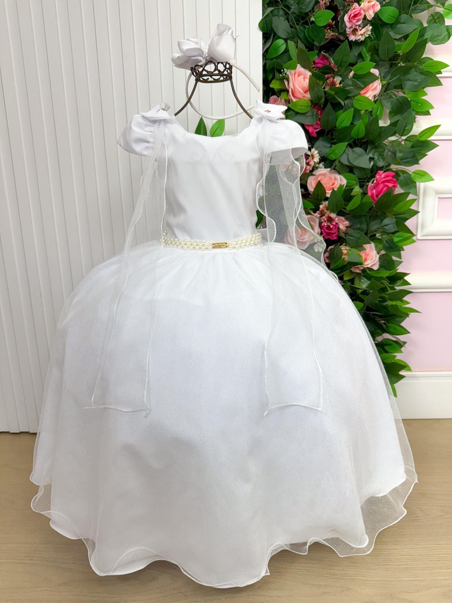 Vestido Banana Club Longo Diamante Branco - Leveza e Elegância para Meninas | Bebeloo Kids