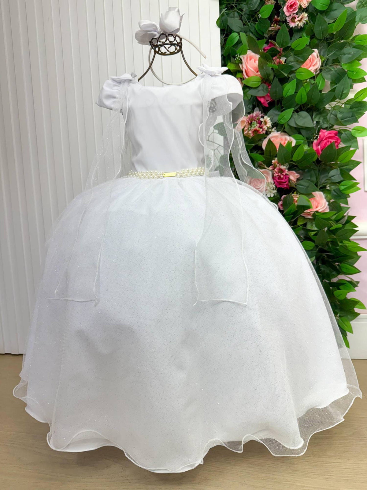 Vestido Banana Club Longo Diamante Branco - Leveza e Elegância para Meninas | Bebeloo Kids