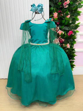 Vestido Banana Club Longo Diamante Verde Jade - Leveza e Elegância para Meninas | Bebeloo Kids