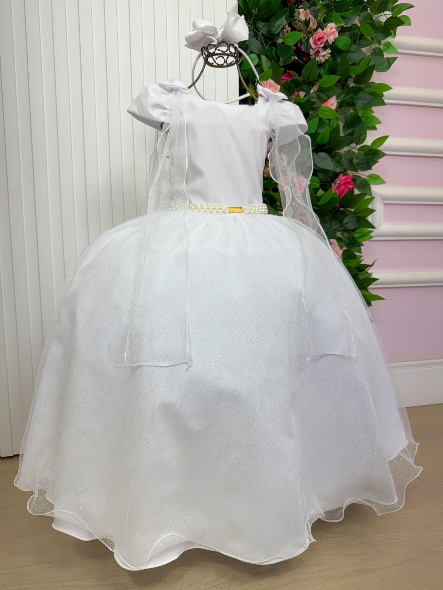 Vestido Banana Club Longo Diamante Branco - Leveza e Elegância para Meninas | Bebeloo Kids