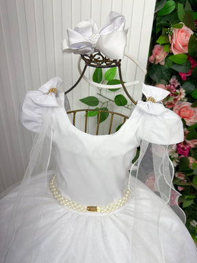 Vestido Banana Club Longo Diamante Branco - Leveza e Elegância para Meninas | Bebeloo Kids