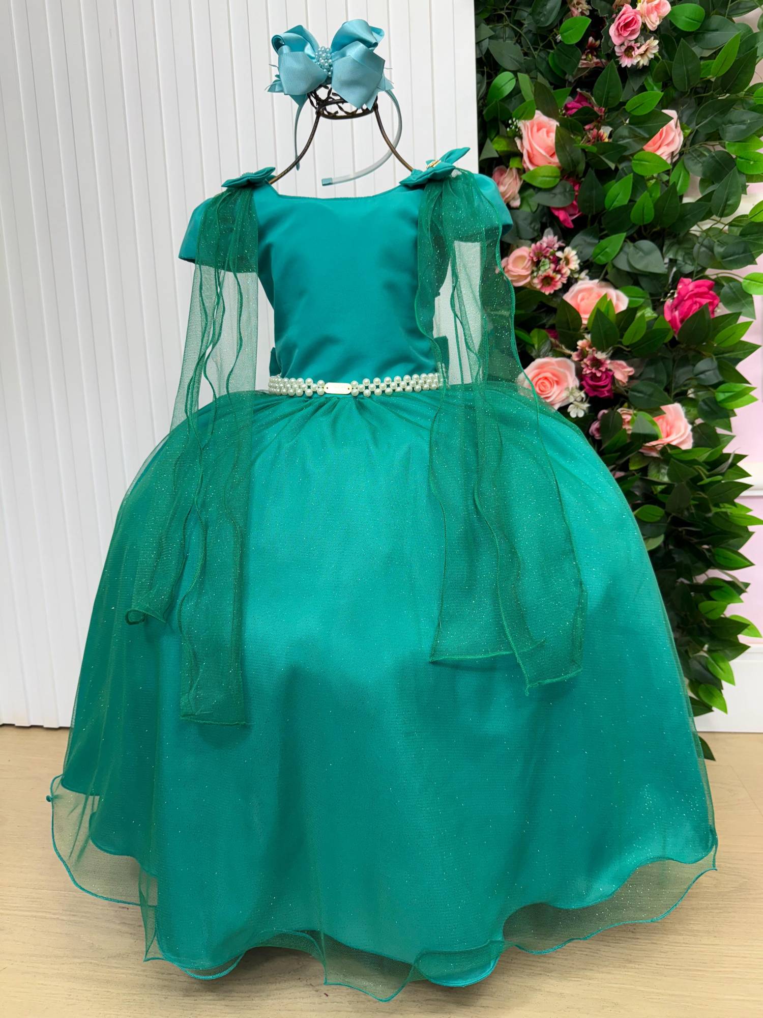 Vestido Banana Club Longo Diamante Verde Jade - Leveza e Elegância para Meninas | Bebeloo Kids