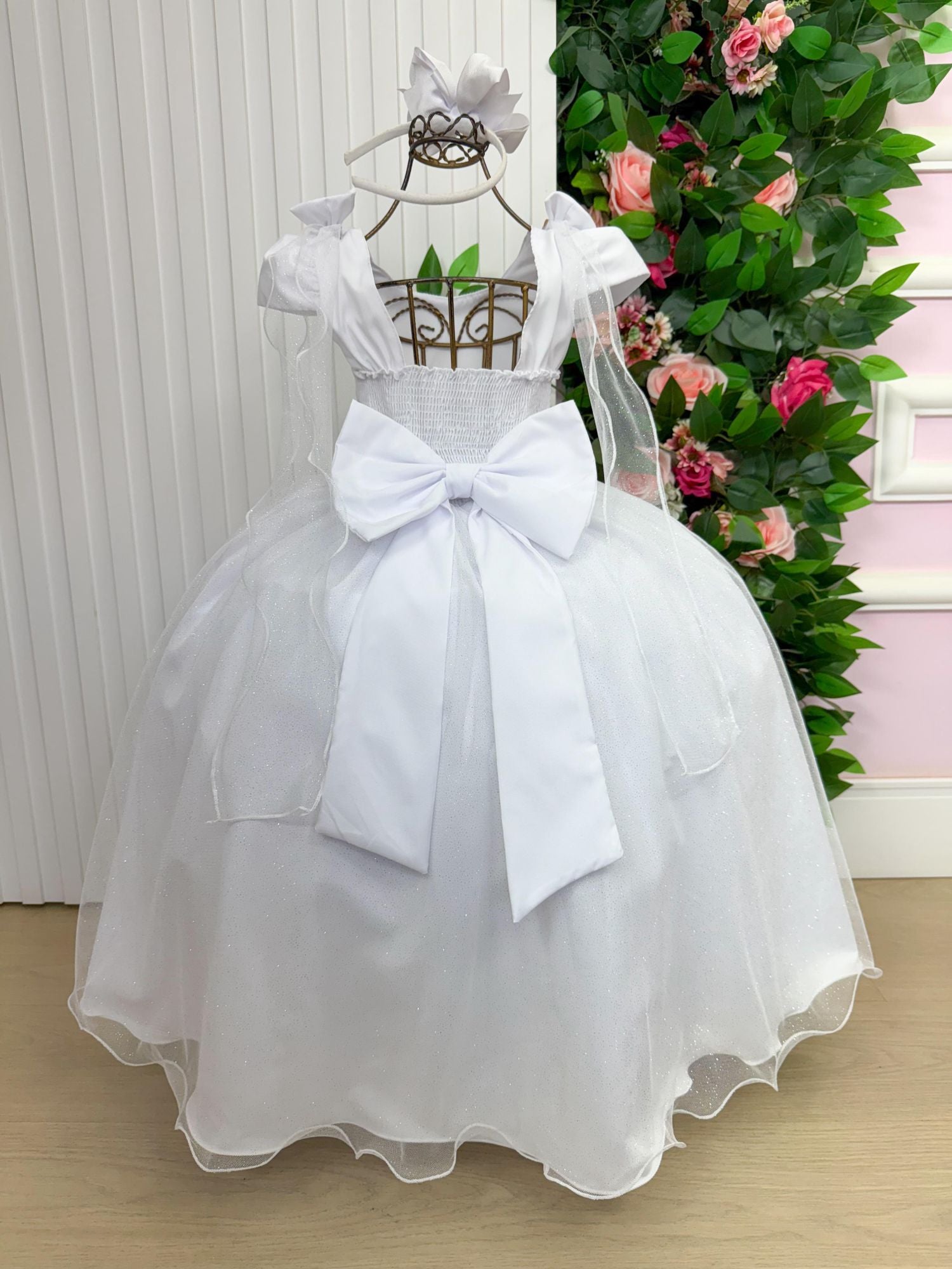 Vestido Banana Club Longo Diamante Branco - Leveza e Elegância para Meninas | Bebeloo Kids