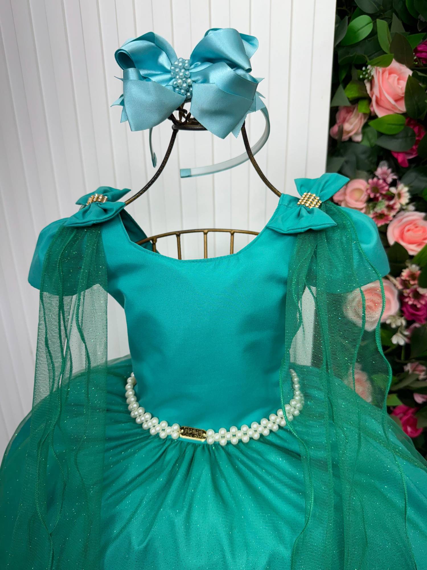 Vestido Banana Club Longo Diamante Verde Jade - Leveza e Elegância para Meninas | Bebeloo Kids