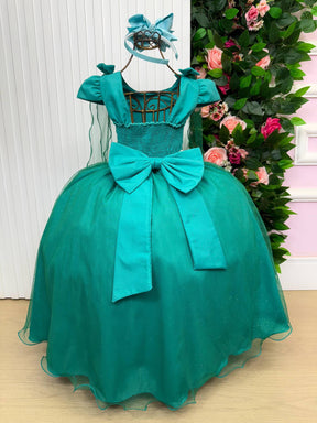 Vestido Banana Club Longo Diamante Verde Jade - Leveza e Elegância para Meninas | Bebeloo Kids