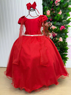 Vestido Banana Club Longo Diamante Vermelho - Leveza e Elegância para Meninas | Bebeloo Kids