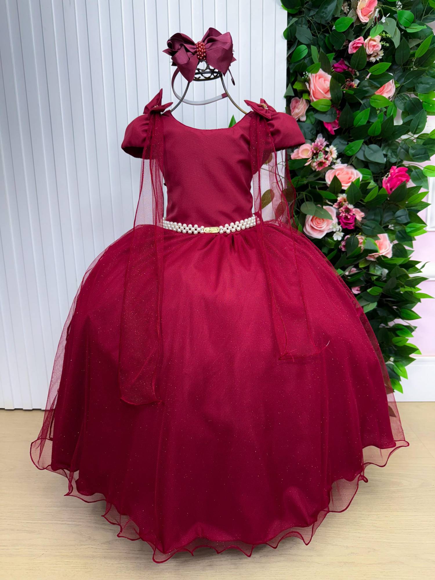 Vestido Banana Club Longo Diamante Marsala - Leveza e Elegância para Meninas | Bebeloo Kids