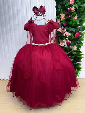 Vestido Banana Club Longo Diamante Marsala - Leveza e Elegância para Meninas | Bebeloo Kids