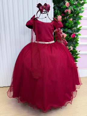 Vestido Banana Club Longo Diamante Marsala - Leveza e Elegância para Meninas | Bebeloo Kids