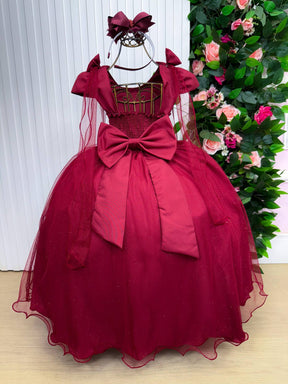 Vestido Banana Club Longo Diamante Marsala - Leveza e Elegância para Meninas | Bebeloo Kids