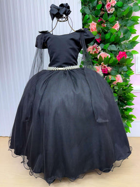 Vestido Banana Club Longo Diamante Preto - Leveza e Elegância para Meninas | Bebeloo Kids