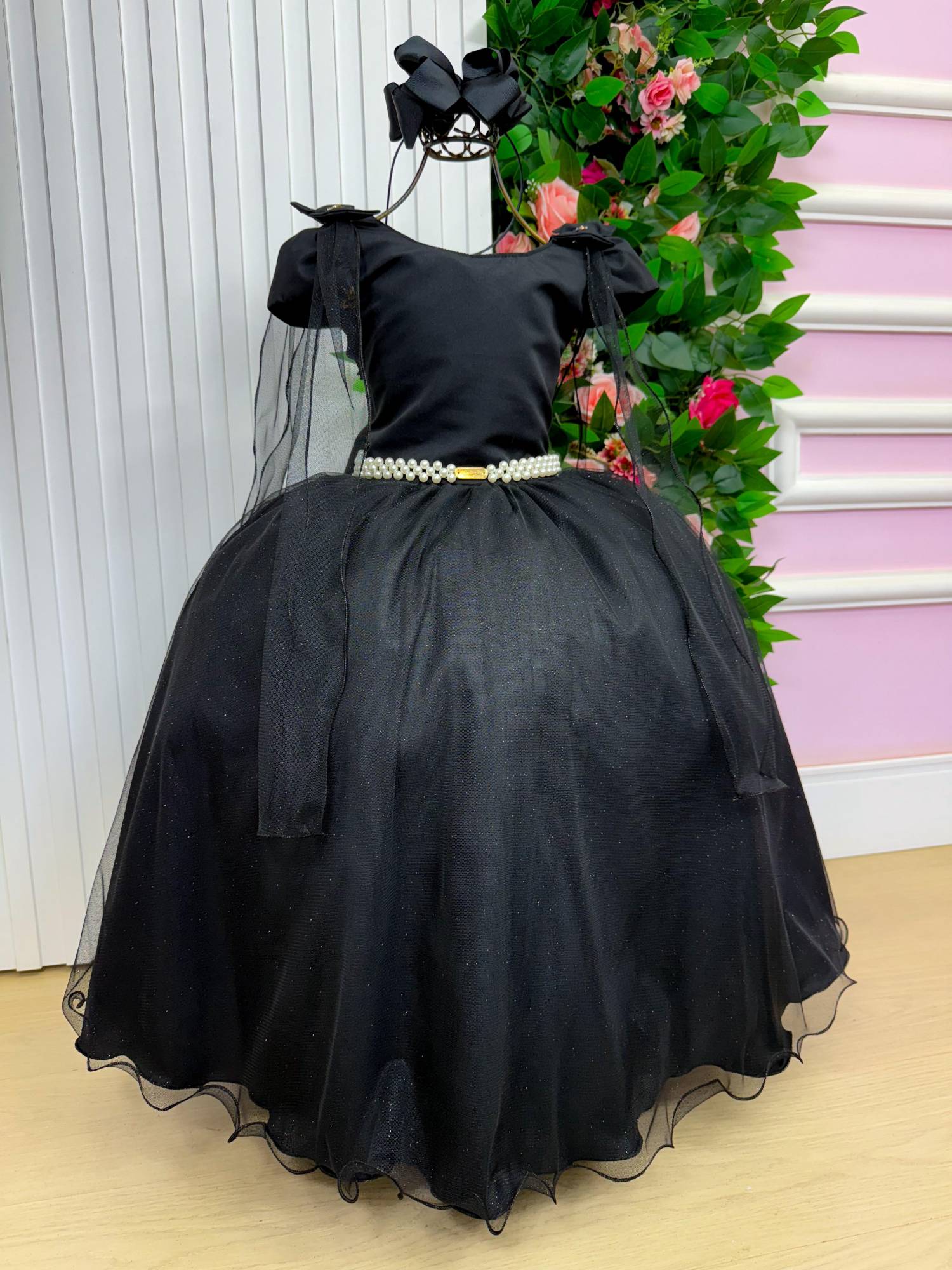 Vestido Banana Club Longo Diamante Preto - Leveza e Elegância para Meninas | Bebeloo Kids