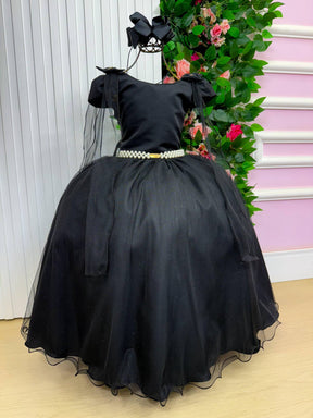 Vestido Banana Club Longo Diamante Preto - Leveza e Elegância para Meninas | Bebeloo Kids