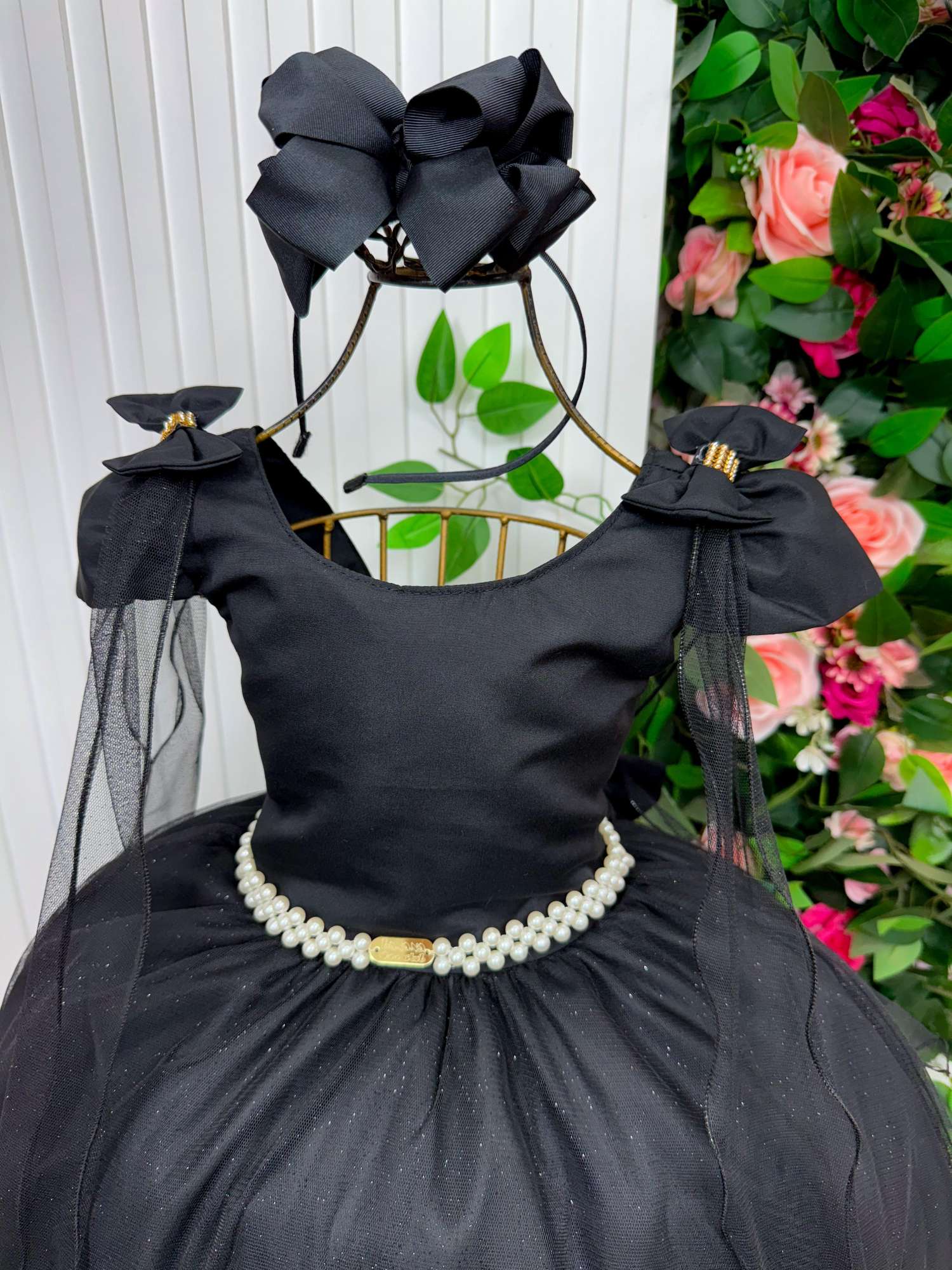 Vestido Banana Club Longo Diamante Preto - Leveza e Elegância para Meninas | Bebeloo Kids