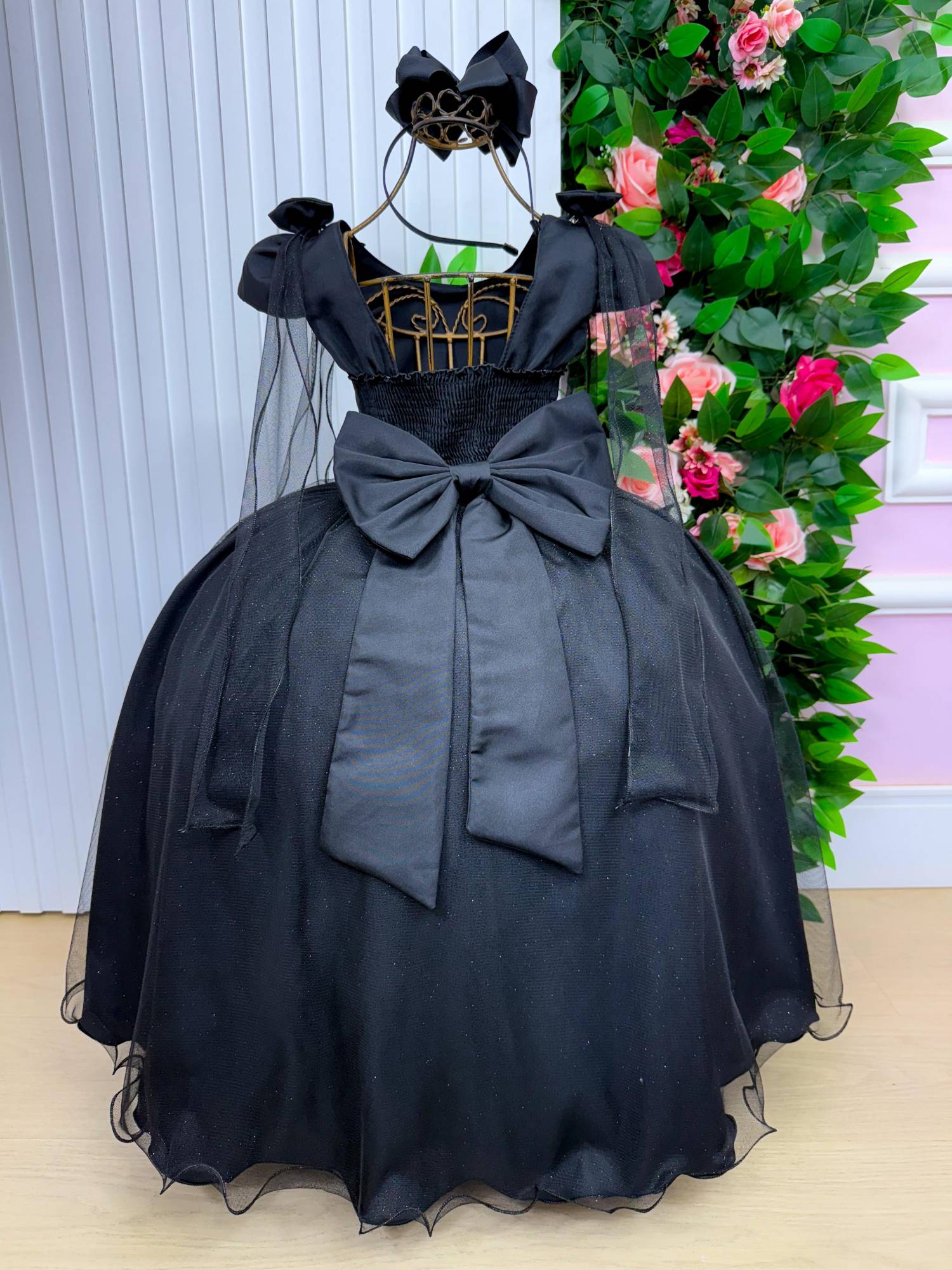 Vestido Banana Club Longo Diamante Preto - Leveza e Elegância para Meninas | Bebeloo Kids
