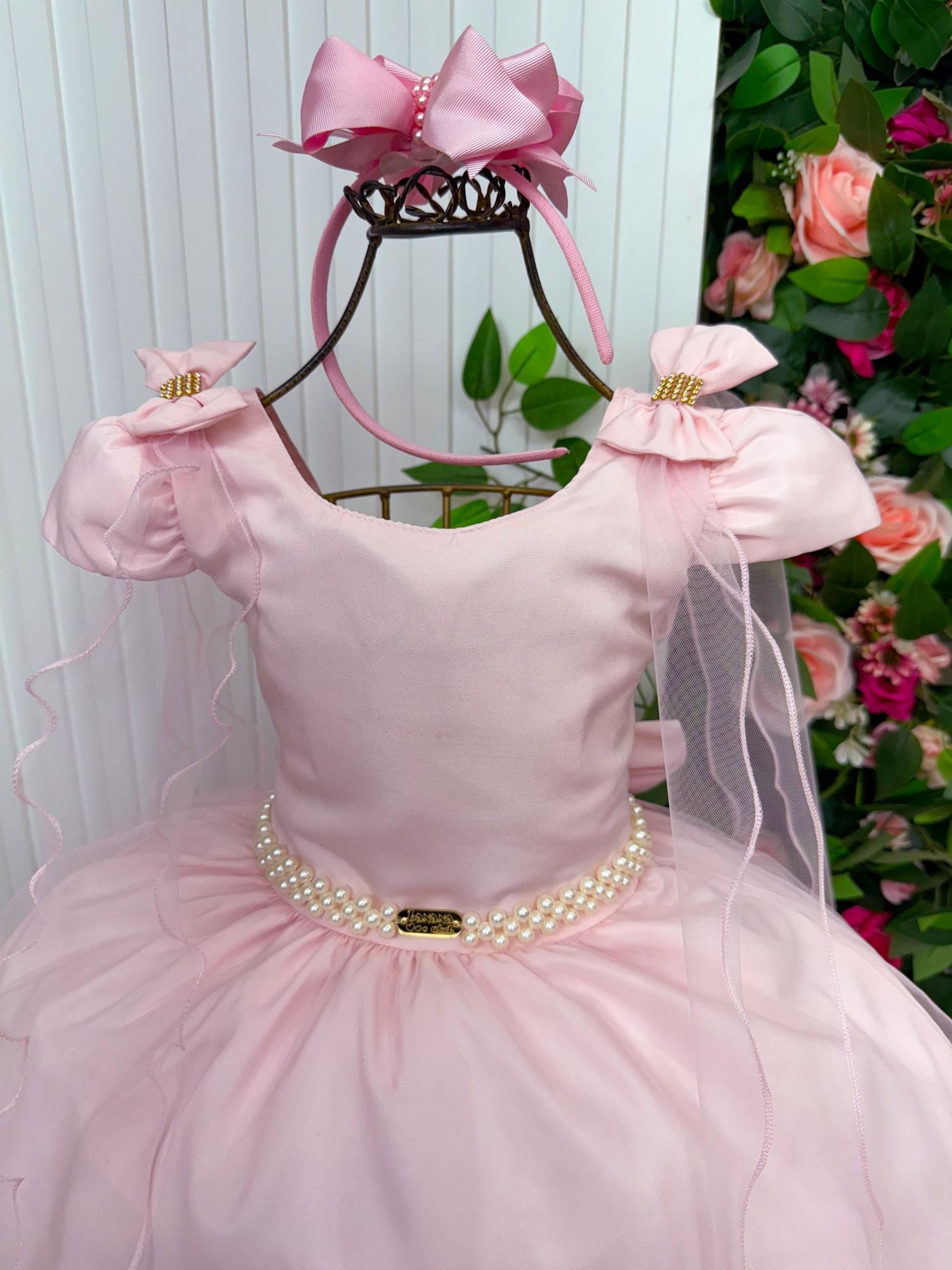 Vestido Banana Club Longo Diamante Rosa Bebe - Leveza e Elegância para Meninas | Bebeloo Kids