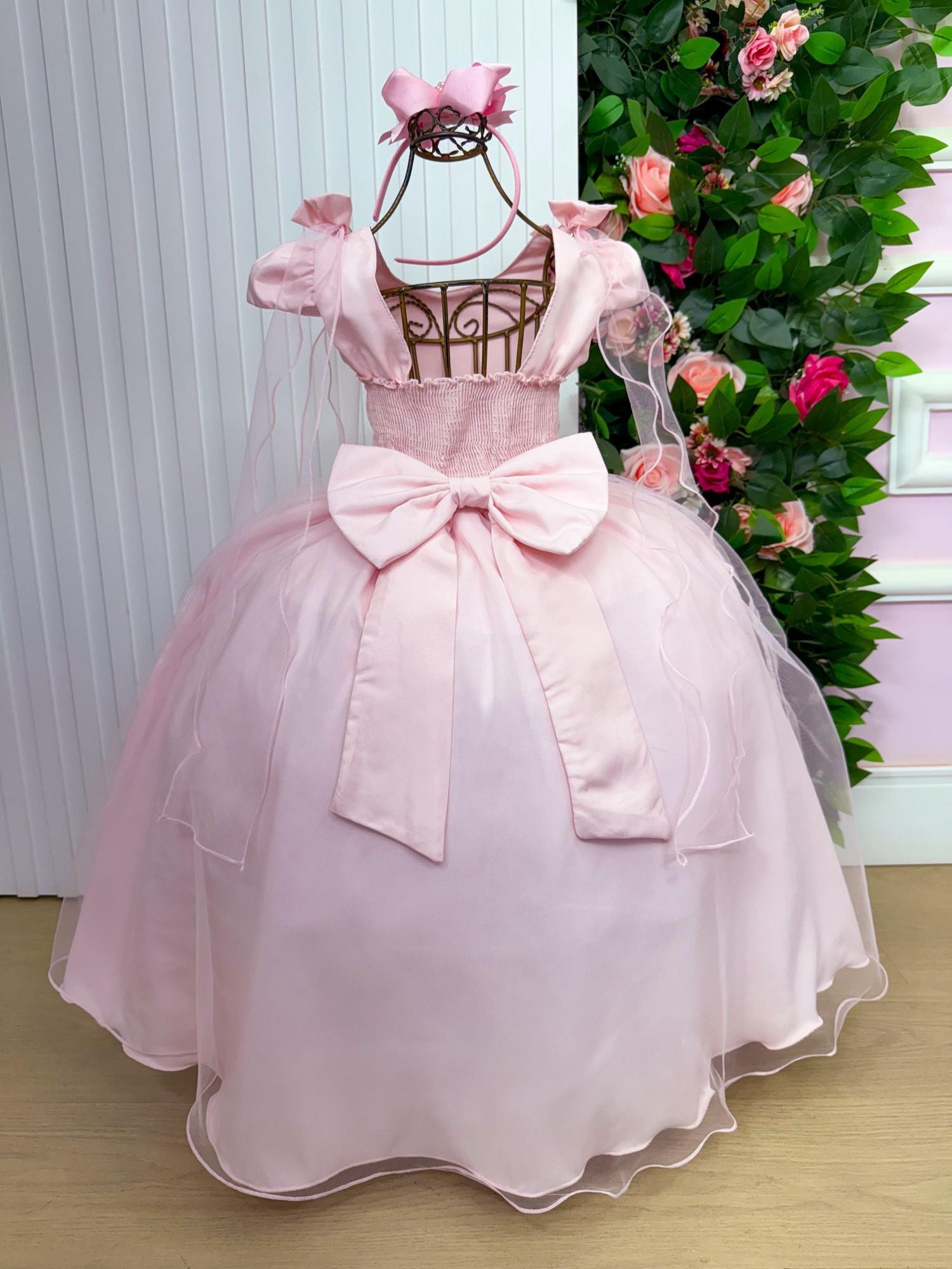 Vestido Banana Club Longo Diamante Rosa Bebe - Leveza e Elegância para Meninas | Bebeloo Kids