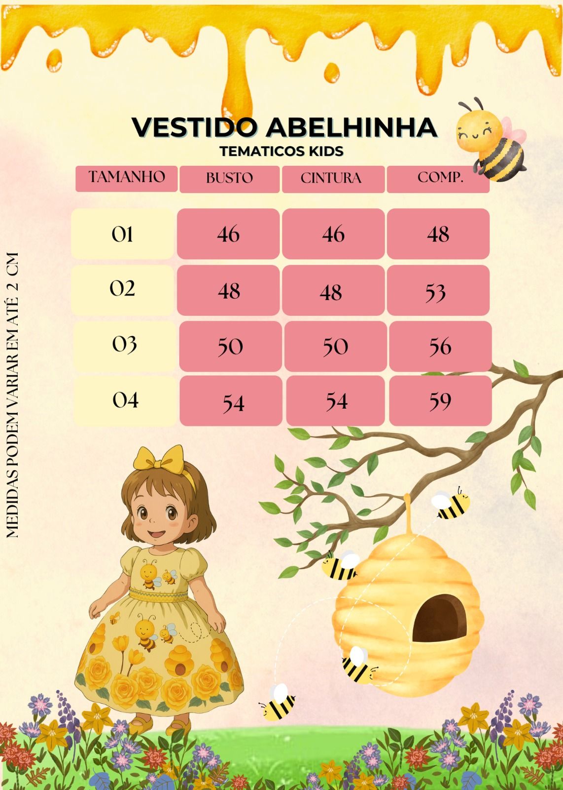 Vestido Temáticos Kids Abelha - Abelhinha - Leveza e Elegância para Meninas | Bebeloo Kids