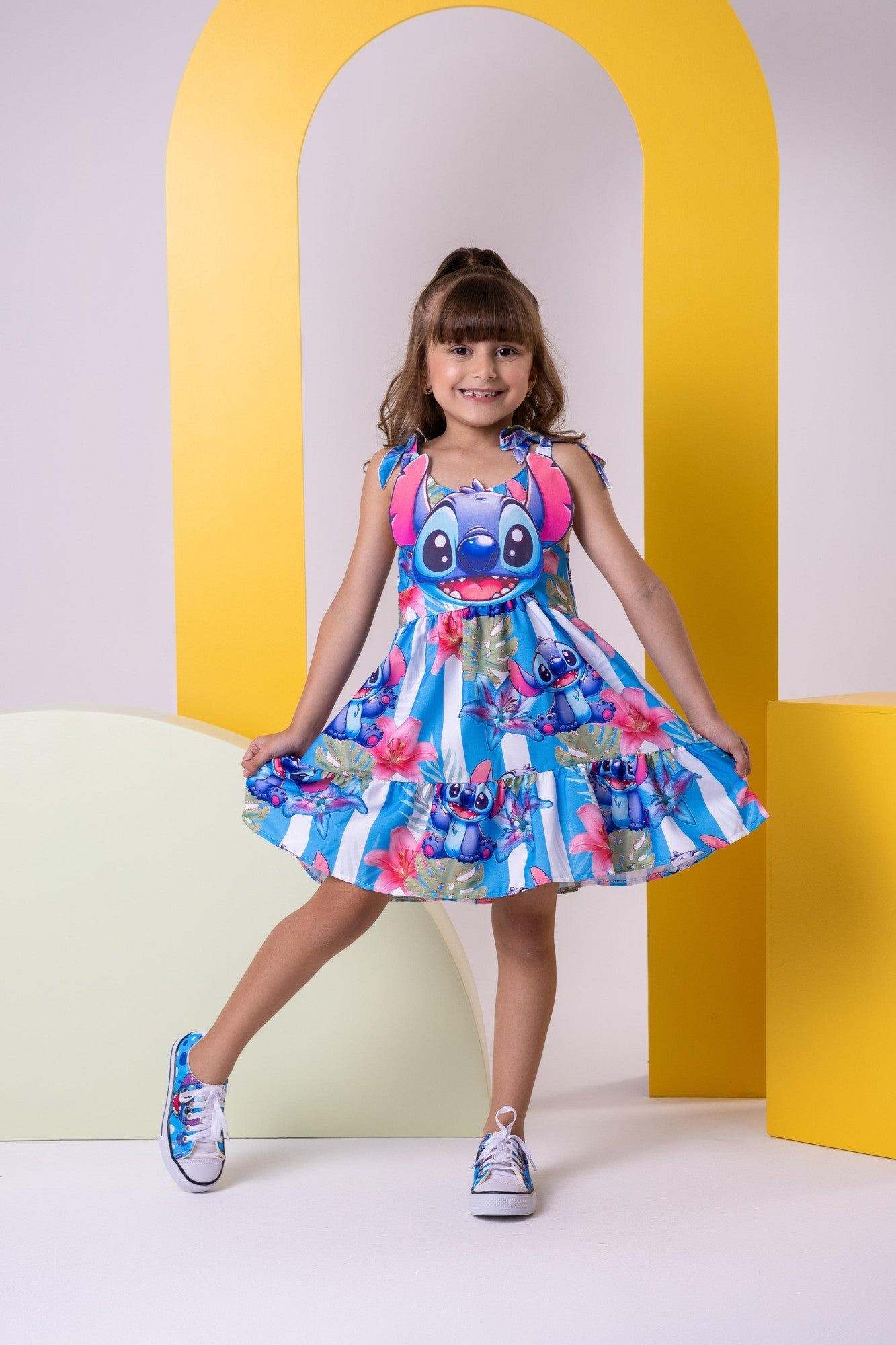 Vestido Temáticos Ysa Kids Stitch Azul - Leveza e Elegância para Meninas | Bebeloo Kids