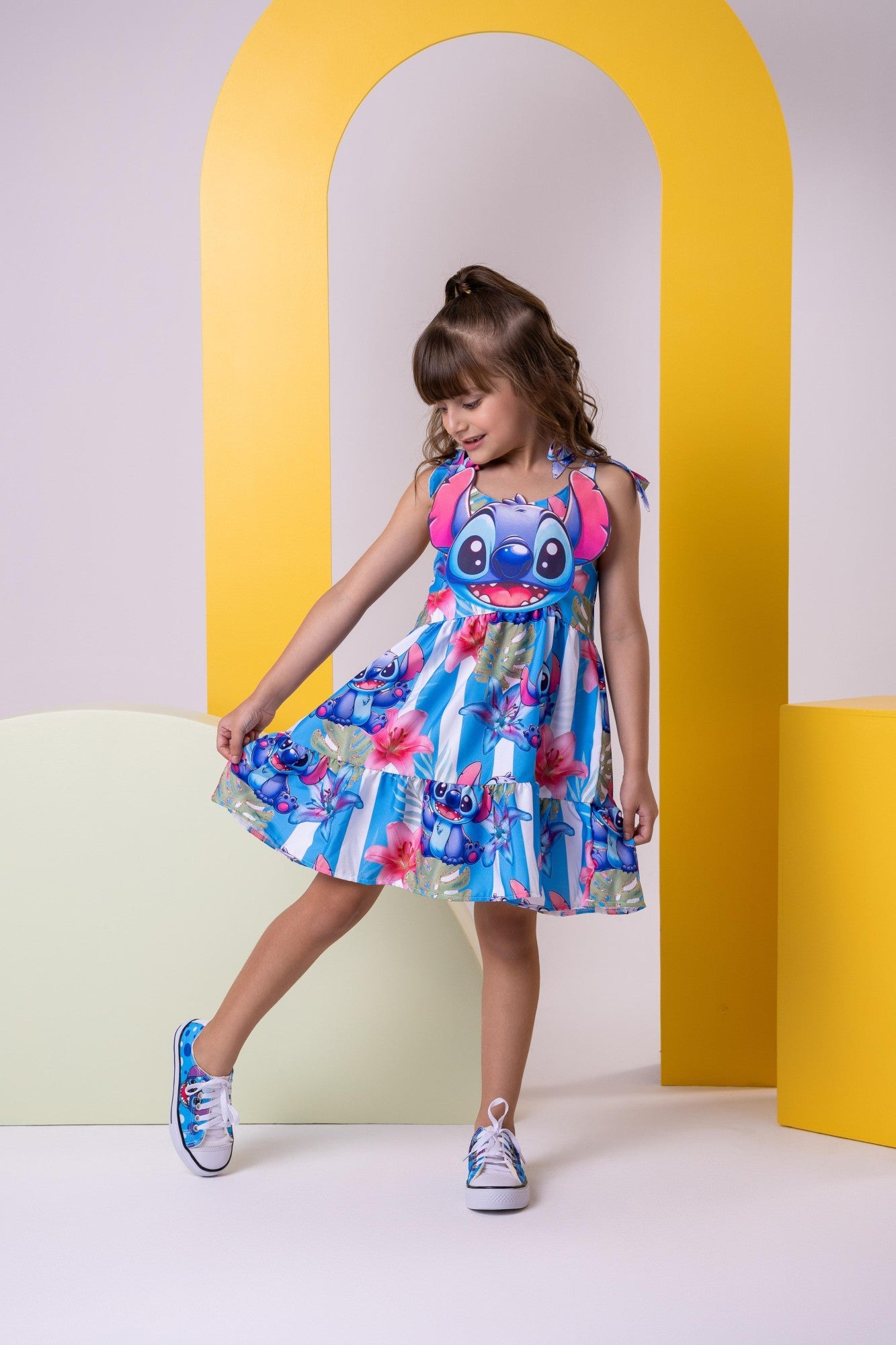 Vestido Temáticos Ysa Kids Stitch Azul - Leveza e Elegância para Meninas | Bebeloo Kids