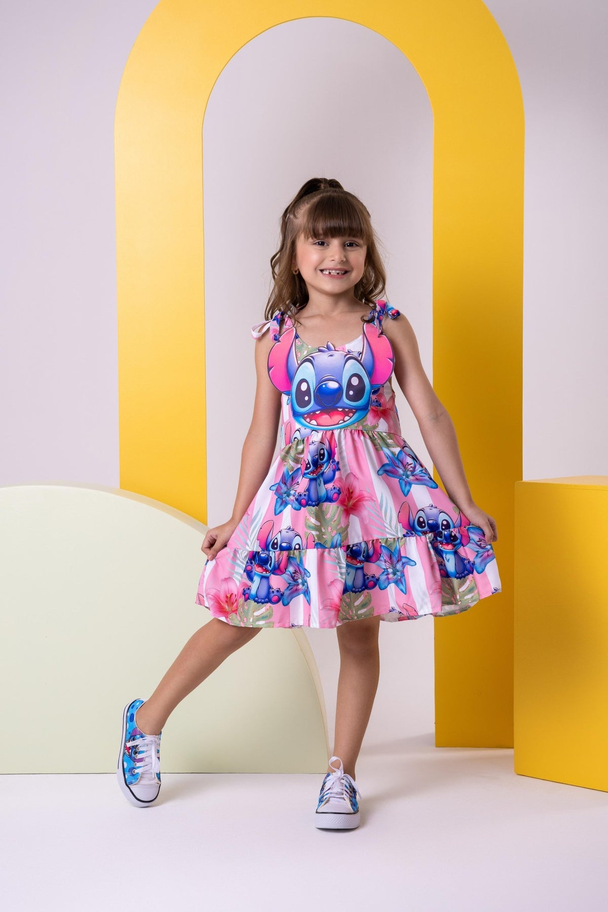 Vestido Temáticos Ysa Kids Stitch Rosa - Leveza e Elegância para Meninas | Bebeloo Kids
