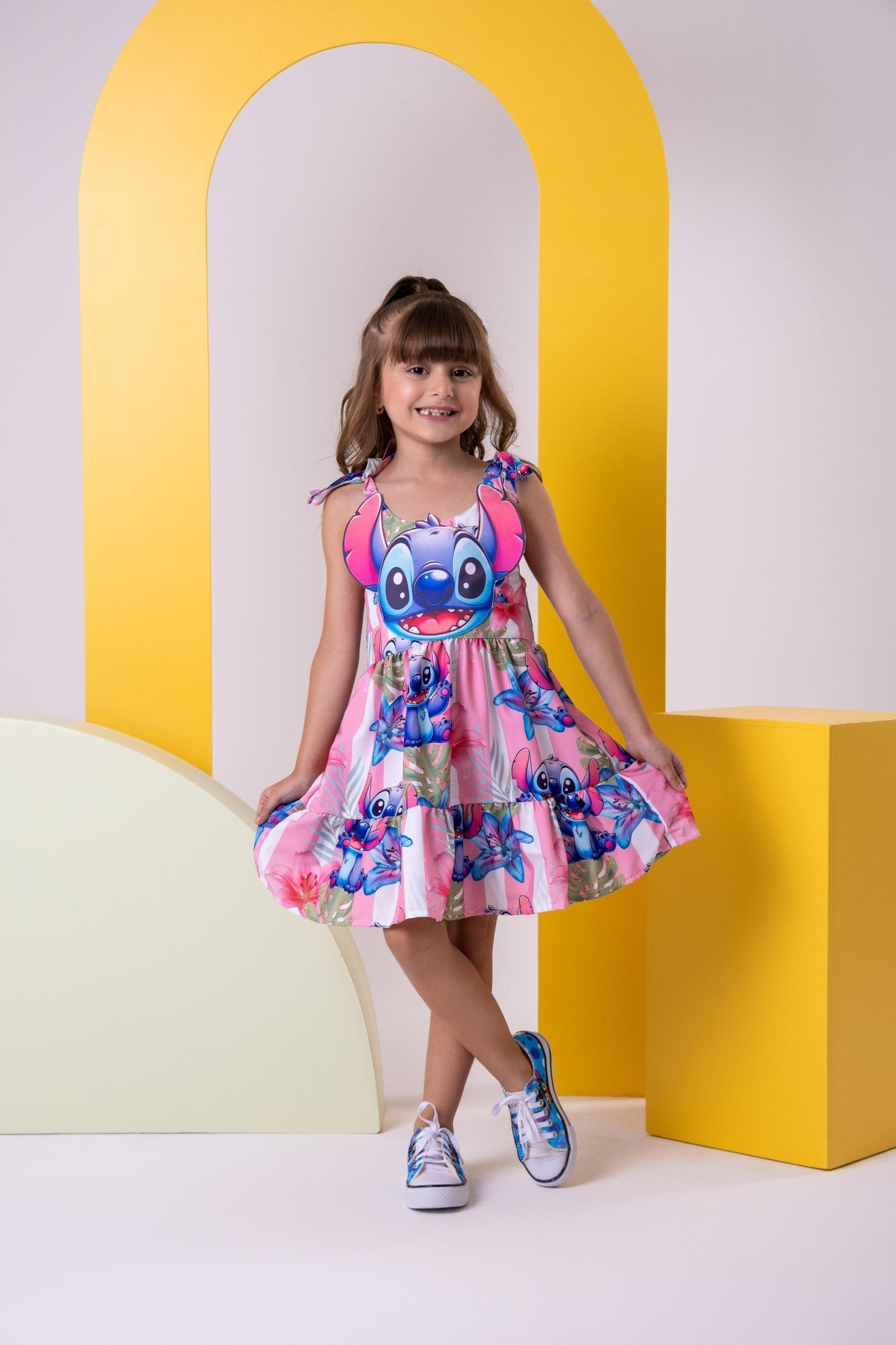 Vestido Temáticos Ysa Kids Stitch Rosa - Leveza e Elegância para Meninas | Bebeloo Kids