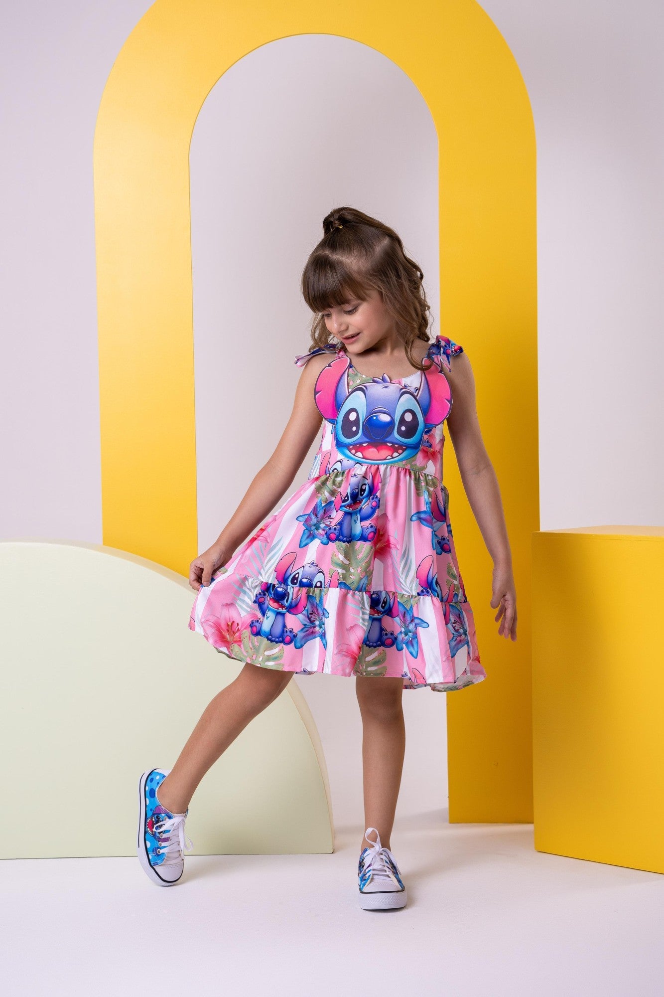 Vestido Temáticos Ysa Kids Stitch Rosa - Leveza e Elegância para Meninas | Bebeloo Kids