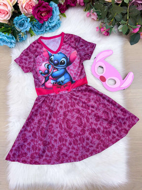 Fantasia Menina Stitch e Angel Rosa - Qualidade e Cuidado para os Pequenos | Bebeloo Kids