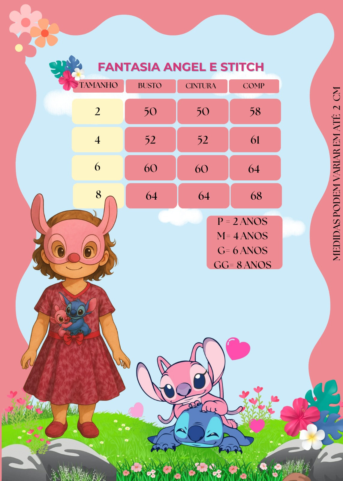 Fantasia Menina Stitch e Angel Rosa - Qualidade e Cuidado para os Pequenos | Bebeloo Kids