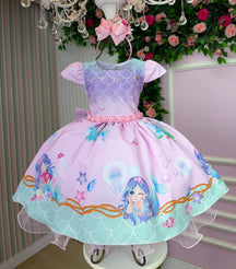 Vestido Infantil Temático Kids Sereia - Fundo do Mar - Leveza e Elegância para Meninas | Bebeloo Kids