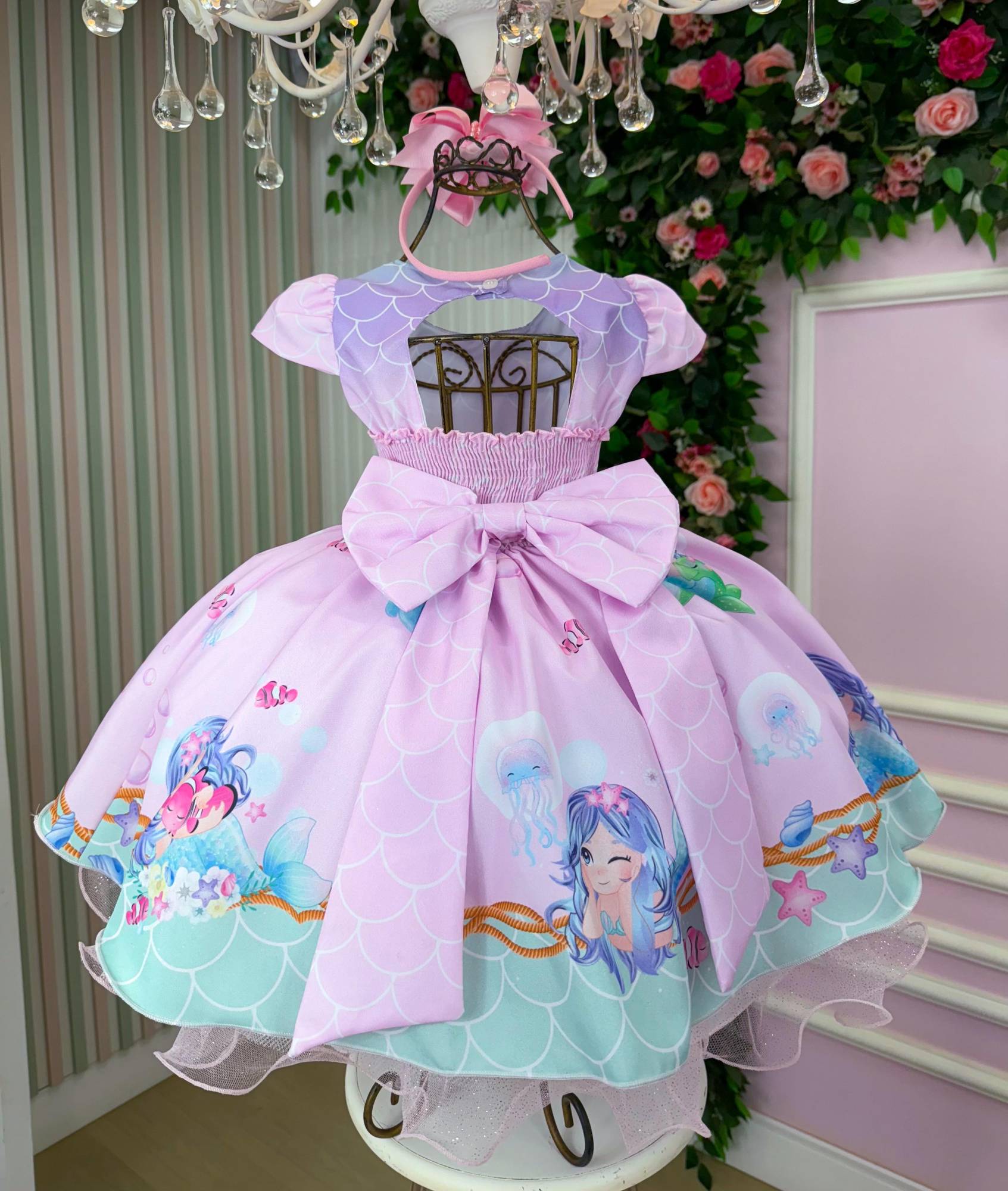 Vestido Infantil Temático Kids Sereia - Fundo do Mar - Leveza e Elegância para Meninas | Bebeloo Kids