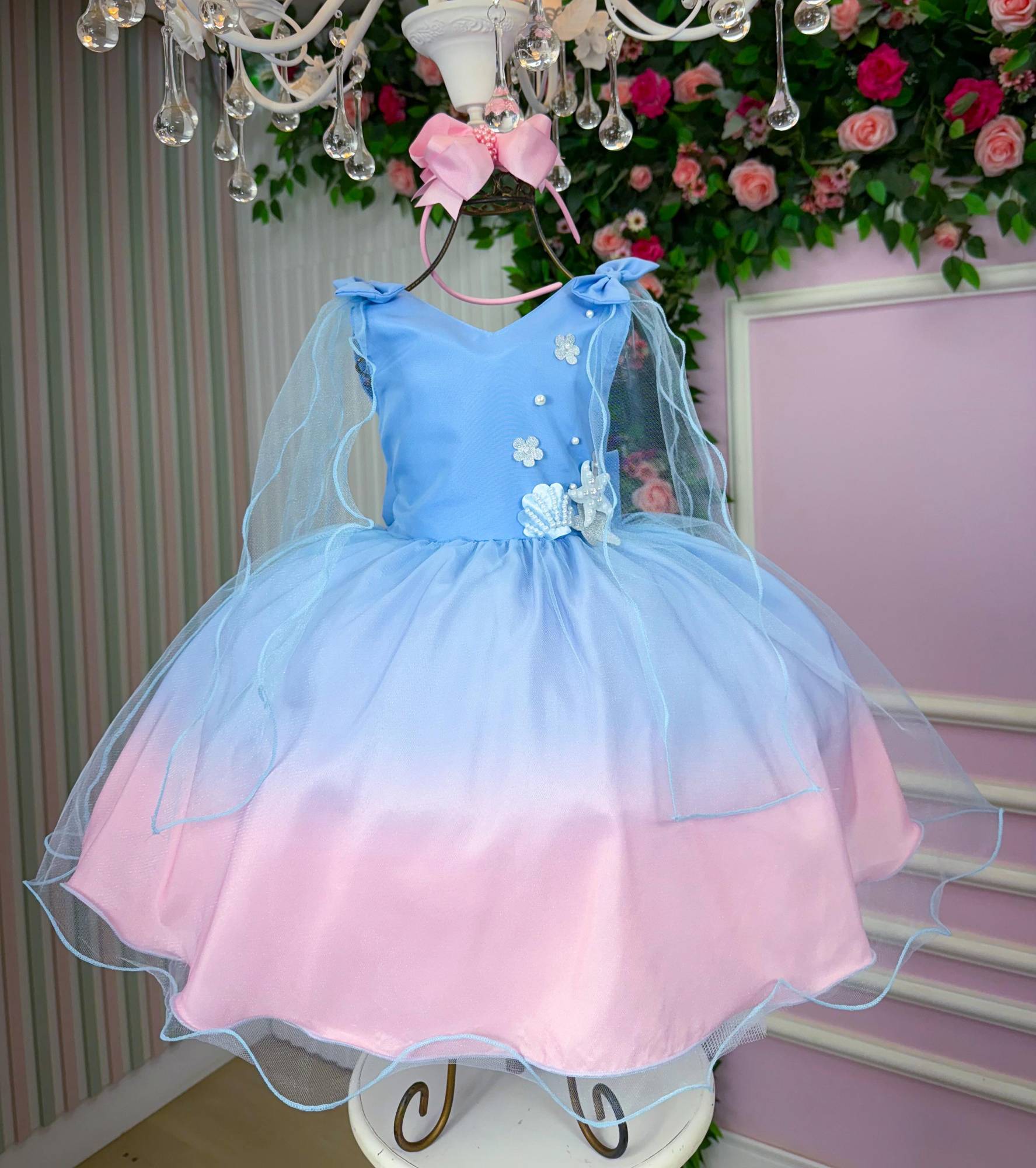 Vestido Princesa Tematico Sereia - Ariel - Fundo do Mar - Leveza e Elegância para Meninas | Bebeloo Kids