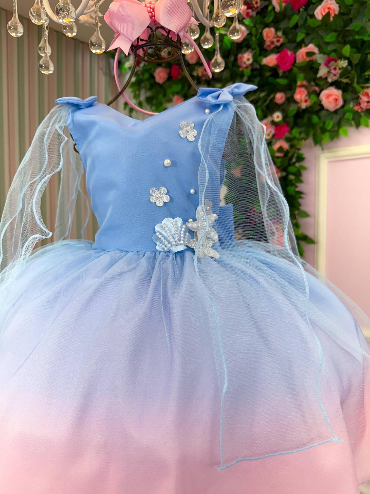 Vestido Princesa Tematico Sereia - Ariel - Fundo do Mar - Leveza e Elegância para Meninas | Bebeloo Kids