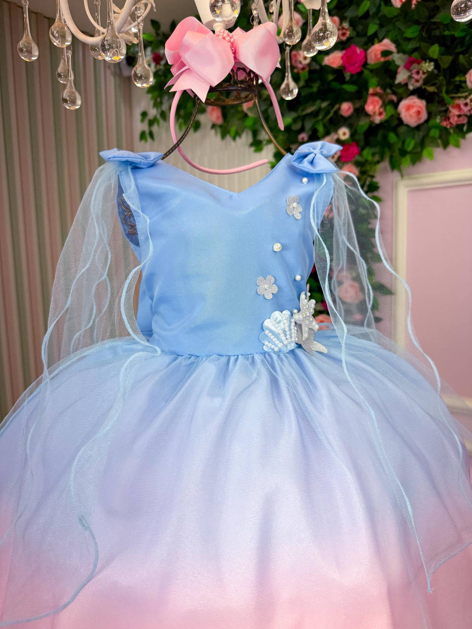 Vestido Princesa Tematico Sereia - Ariel - Fundo do Mar - Leveza e Elegância para Meninas | Bebeloo Kids
