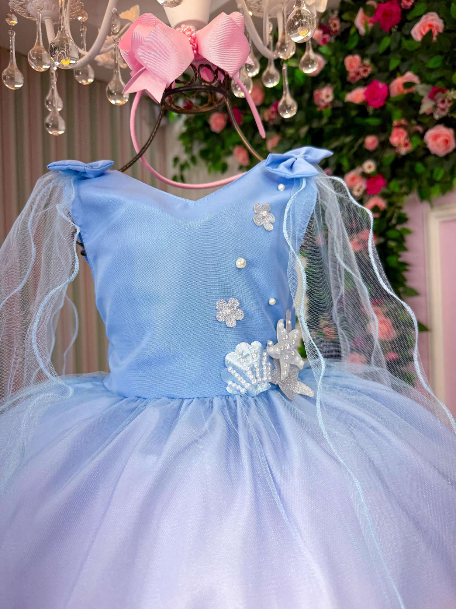 Vestido Princesa Tematico Sereia - Ariel - Fundo do Mar - Leveza e Elegância para Meninas | Bebeloo Kids