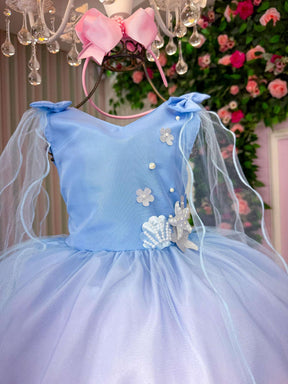 Vestido Princesa Tematico Sereia - Ariel - Fundo do Mar - Leveza e Elegância para Meninas | Bebeloo Kids