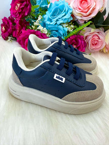 Tenis Nilqi Masculino Enzo Azul Marinho e Off - Qualidade e Cuidado para os Pequenos | Bebeloo Kids