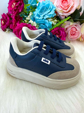 Tenis Nilqi Masculino Enzo Azul Marinho e Off - Qualidade e Cuidado para os Pequenos | Bebeloo Kids